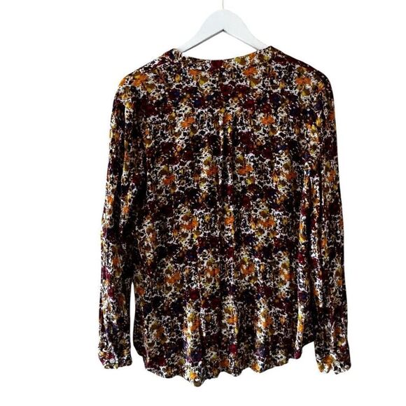 Kut From The Kloth Floral Blouse Button Front Long Sleeves SZ M #2399 - Picture 6 of 13